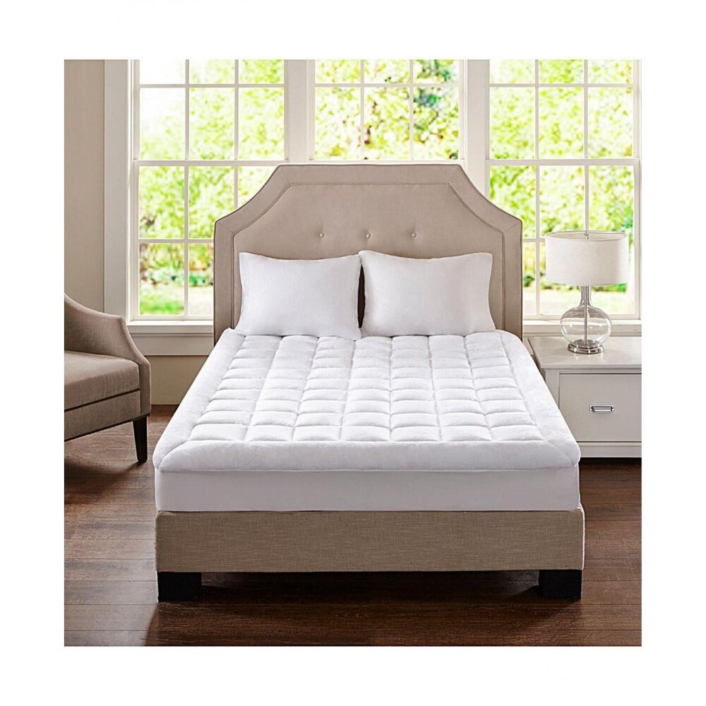 NEW Madison Park Soft Plush Waterproof Mattress Pad 72518960018 White Cal King
